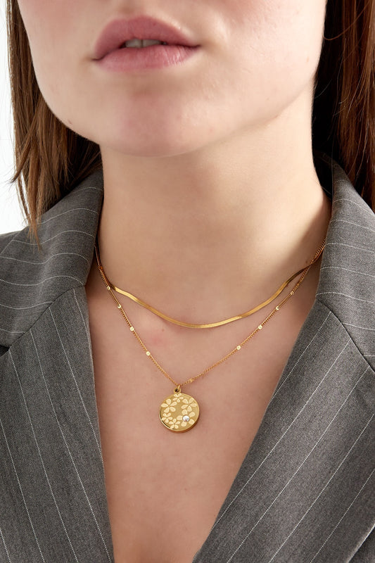 Floral garden ketting goud