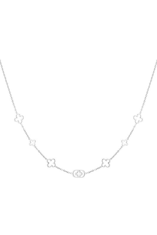 Klaver ketting zilver